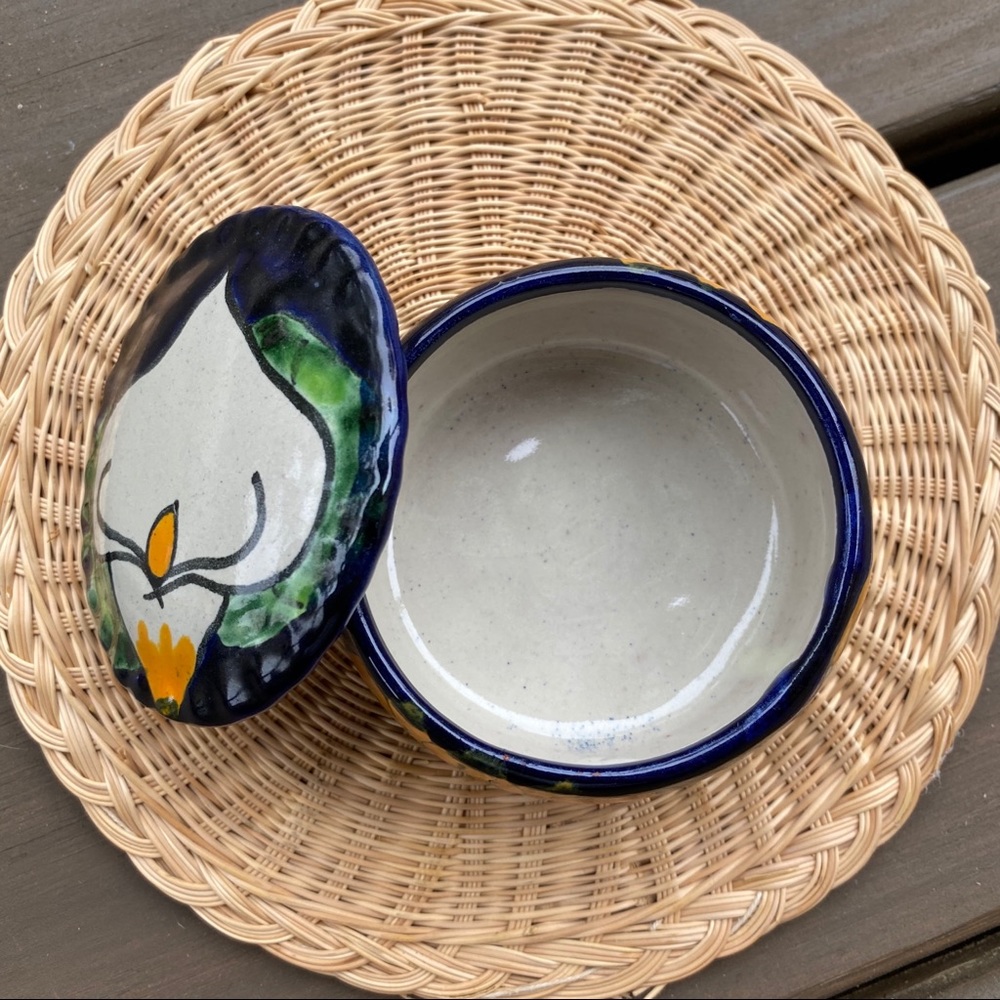 Pottery sunflower painted calla lily ceramic